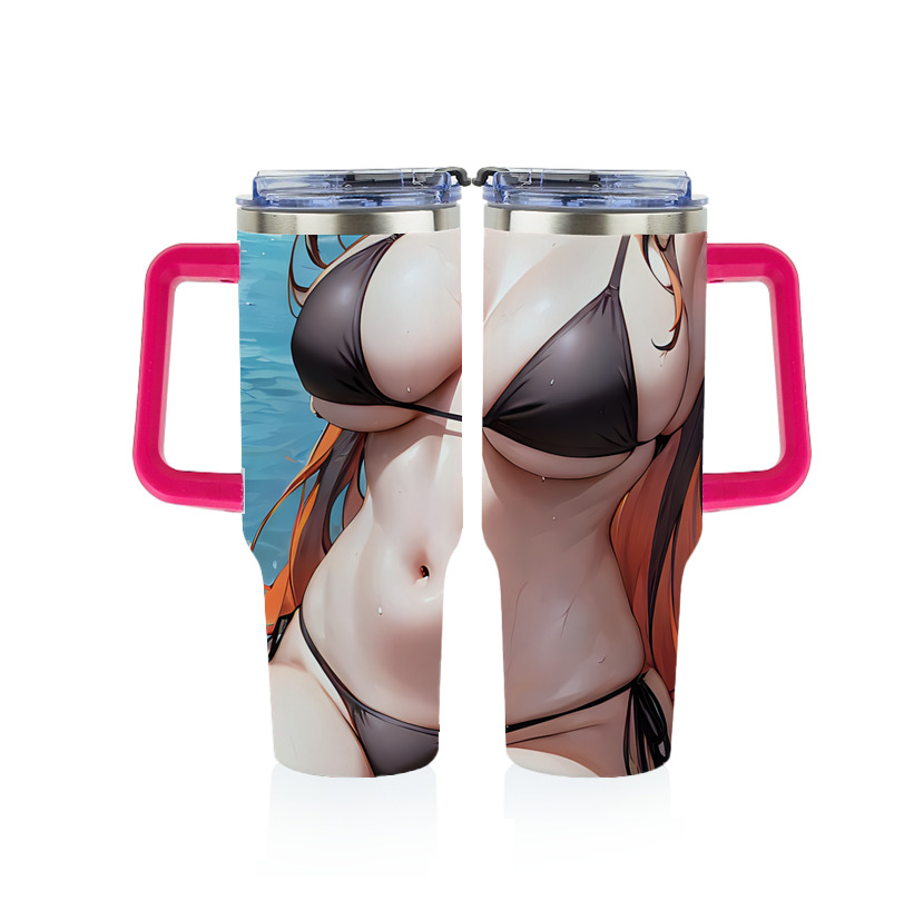 （画像用） 鬼滅の刃（きめつのやいば）竈門 禰󠄀豆子／かまど ねずこ Kamado Nezuko 1200ｍLフルプリント車用タンブラー